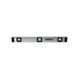 Johnson 1300-2400 Top Reading Tubular Spirit I-Beam Level, 0.014 in Accuracy, 24 in L x 2.3 in H, 3 Vials, Aluminum