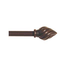 Kenney KN44102 Curtain Rod, Plastic, Weathered Brown