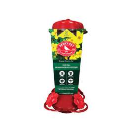 Perky-Pet 138TF Hummingbird Feeder, 4 Ports/Ways, Plastic, Clear