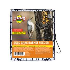Audubon Park 11236 Large Seed Cake Bird Seed Cake Cage, Black Vinyl Coated Metal