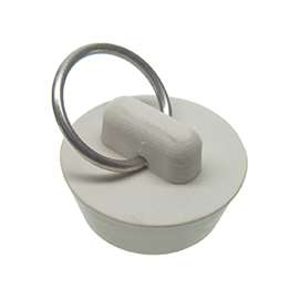 Danco 80223 Drain Stopper, Rubber, White, For 1 in Drain, Universal Kitchen or Bathroom Sinks