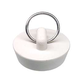 Danco 80225 Drain Stopper, Rubber, White, For 1-1/4 in Drain Systems, Universal Sink