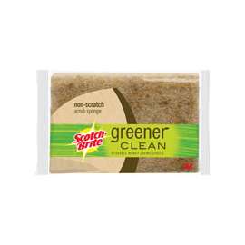 3M 97033 Clean Greener, Non-Scratch Scrub Sponge, 4-1/2 in L x 2.7 in W, Cellulose