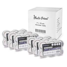 PLASTIC PRINCE Heavy Duty Packing Tape 2mil x 1.88" x 55 Yards, 36 Rolls Clear, Great for Packing, Shipping & Moving