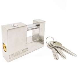 Dorlok Heavy Duty Iron Padlock, Nickel 3-1/4" (80mm)