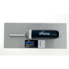 MARKSON V Notch Trowel with Soft Grip Handle, Drywall Trowel Notch 3/16" x 5/32", High Carbon Steel