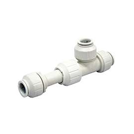 John Guest 3/4TKP Tube Tee, 3/4 in Run, Push-Fit Run Connection, 3/4 in Branch, Push-Fit Branch Connection