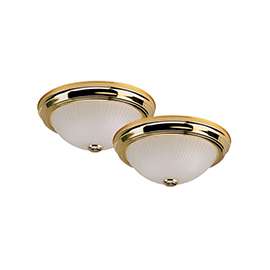 CANARM IFM21103T Twin Pack Ceiling Light Fixture, 120 V, 75 W, Polished Brass