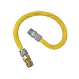 BrassCraft ProCoat CSSC44R-24 P Straight Gas Connector, 1/2 in Inlet, 1/2 in Outlet, Stainless Steel