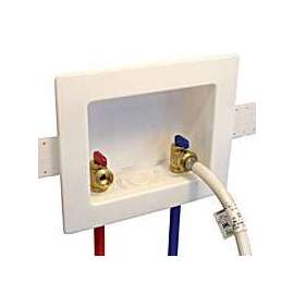 EASTMAN 60250/WPWME-1 Washing Machine Outlet Box with Valve, 1/2, 3/4 in, Brass, White