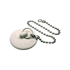 Danco 80784 Sink Stopper, Rubber, White, For 1 to 1-3/8 in Drain, Universal Sink