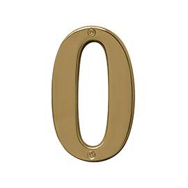 HY-KO Prestige BR-51PB/0 House Number, Character 0, 5 in H Character, Brass Character