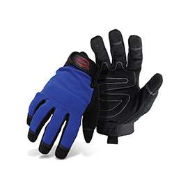 Boss 5205X Mechanics Gloves, XL, Wrist Strap Cuff, Reinforced Thumb, Blue, Synthetic Leather