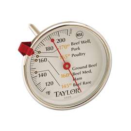 TAYLOR 5939N Leave-In Meat Thermometer, 120 to 212 deg F, Analog Display