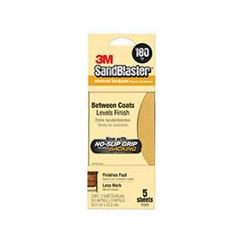 3M All Purpose Sand Paper, 9 in x 3.667 in, 180 Grit, Fine Grade, Aluminum Oxide