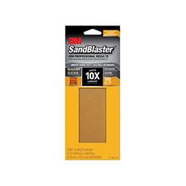 3M SandBlaster 11180-G-6 Sandpaper, 180-Grit, Medium, Synthetic Mineral