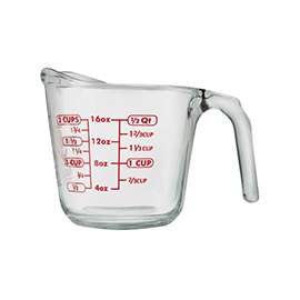 Anchor Hocking 551770L13 Measuring Cup, Glass, Clear
