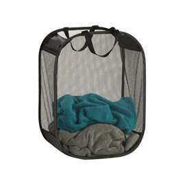 Honey-Can-Do HMP-03891 Mesh Hamper, Fabric Bag, Black