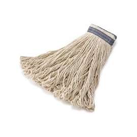 Rubbermaid FGE13600 WH00 Looped-End Wet Mop Head, 16 oz Capacity, Cotton/Synthetic, Blue/White