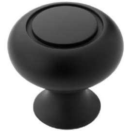 1-1/4"FLT BLK Trad Knob