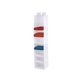 Honey-Can-Do SFT-01577 Closet Organizer, 12 in L, 54 in H, 8-Shelf, Fabric, White