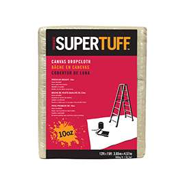 Trimaco SUPERTUFF 51123 Drop Cloth, 15 ft L, 12 ft W, Canvas, Tan