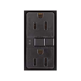 Eaton Wiring Devices SGF15BK Duplex GFCI Receptacle, 15 A, 2-Pole, 5-15R, Black
