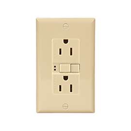 Eaton Wiring Devices SGF15V-3 Duplex GFCI Receptacle, 15 A, 2-Pole, 5-15R, Ivory