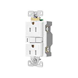 Eaton Wiring Devices SGF15W-3 Duplex GFCI Receptacle, 15 A, 2-Pole, 5-15R, White