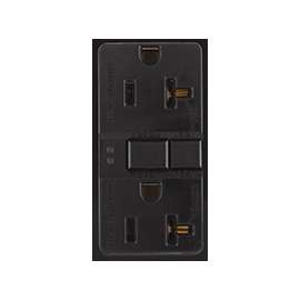 Eaton Wiring Devices SGF20BK Duplex GFCI Receptacle, 20 A, 2-Pole, 5-20R, Black