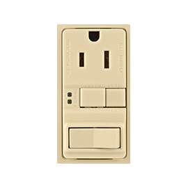 Eaton Wiring Devices SGFS15V-MSP GFCI Receptacle and Switch, 15 A, 2-Pole, 5-15R, Ivory
