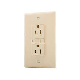 Eaton Wiring Devices SGF15LA Duplex GFCI Receptacle, 15 A, 2-Pole, 5-15R, Light Almond