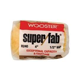 WOOSTER R240-4 Paint Roller Cover, 1/2 in Thick Nap, Fabric Cover, Golden Yellow