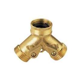 Landscapers Select Garden Hose Connectors, Y With Shut-Off - Brass