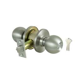 ProSource Entry Knobset, 2-3/4 In, Guard Bolt Fasteners, Metal, Stainless Steel, 2 Grade, 6 Pins
