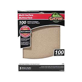 Gator 4441-012 Sanding Sheet, 100-Grit, Medium, Aluminum Oxide