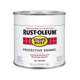 RUST-OLEUM STOPS RUST 7791730 Protective Enamel, White, Satin, 0.5 pt Can