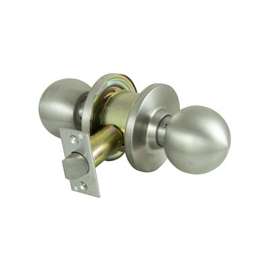 ProSource Passage Knobset, 2-3/8 - 2-3/4 In, Guard Bolt Fasteners, Metal, Stainless Steel, 2 Grade