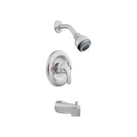 Moen L82839 Tub and Shower Set, 1.75 gpm, 1/2 in, 1 Lever/Knob Handle, Chrome Plated