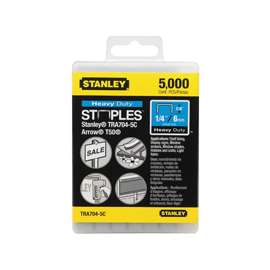 STANLEY TRA704-5C Narrow Crown Staple, 5/16 in L Leg, 24ga ga, Pack