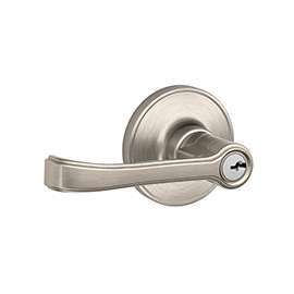 Schlage Torino J54 TOR 619 Entry Lever, Keyed Key, 3 Grade, Brass, Satin Nickel