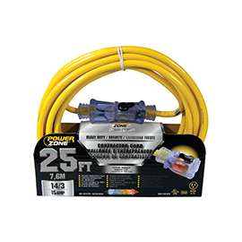 PowerZone Pro Sjtow Extension Cord, 14/3, 25 Ft