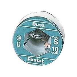 Bussman BP/S-10 Time-Delay Plug Fuse, 10 A, 125 V, 10 kA IR