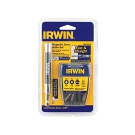 IRWIN 3057002DS Magnetic Drive Set, Steel Alloy, 21-Piece, For 3/8 in, 1/2 in Corded and Cordless Drills