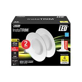 Feit Electric LEDR4/827/MED/2/R Dimmable Retrofit Kit, Plastic, For 4 Recessed Can