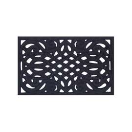 Simple Spaces Flock Die Cut Door Mat, 30 In L X 18 In W, Recycled Rubber