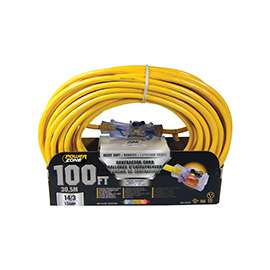 PowerZone Mag-Lite Pro Sjtow Outdoor Extension Cord, 3 14 Awg, 100 Ft L, 13 A, 125 Vac