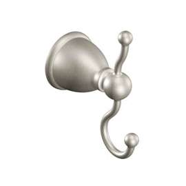 Moen Caldwell Y3103BN Robe Hook, 2-Hook, Zinc, Brushed Nickel