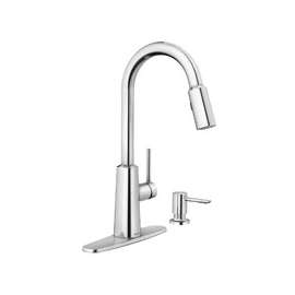 Moen Nori 87066SRS Kitchen Faucet, 1-Faucet Handle, 16-39/6 in H Spout, Stainless Steel, Stainless Steel