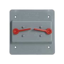 Carlon E9G2SSNR Cover, 4-55/64 in L, 4-55/64 in W, Square, Polycarbonate, For Toggle Switches